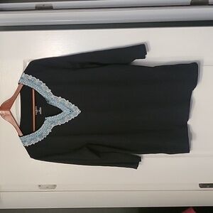 TALBOTS tunic - EUC - size XLp - navy, light blue, white - J